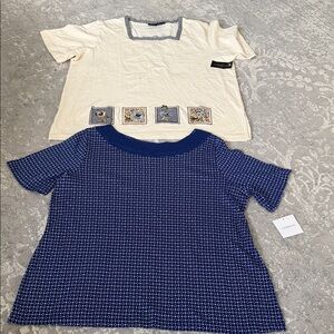 Blue and Cream Kids Tops Set